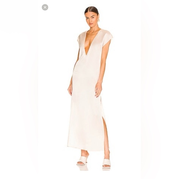 LBLC the Label Revolve Long Ivory Dress - Small - New - Picture 1 of 7